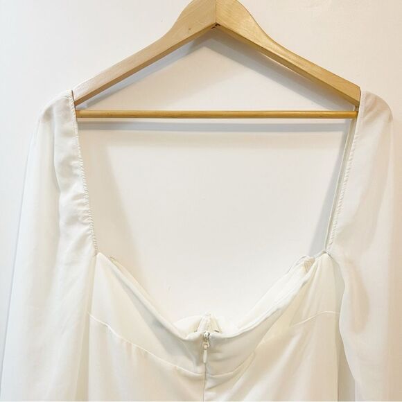 House of CB Babydoll Ivory Chiffon Halter Dress Size L ( Plus Cup) - Picture 10 of 13
